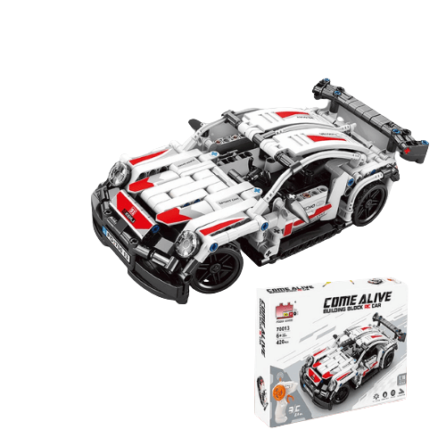 מכונית לבנה להרכבה 420 חלקים עם שלט רחוק COME ALIVE