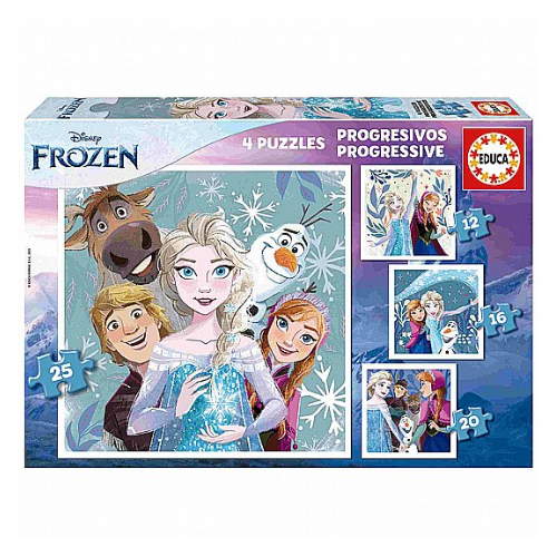 ארבעה פאזלים בקופסא דמויות פרוזן