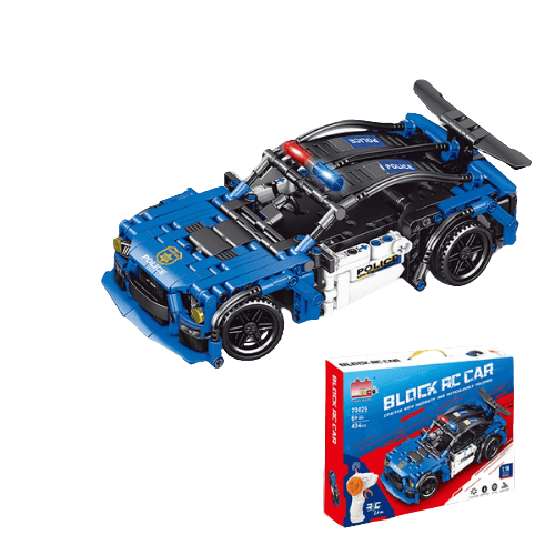 מכונית משטרה להרכבה 404 חלקים עם שלט רחוק COME ALIVE BLOCK RC CAR