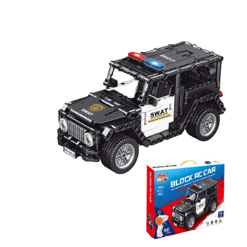 ג'יפ משטרתי להרכבה 399 חלקים עם שלט COME ALIVE BLOCK RC CAR