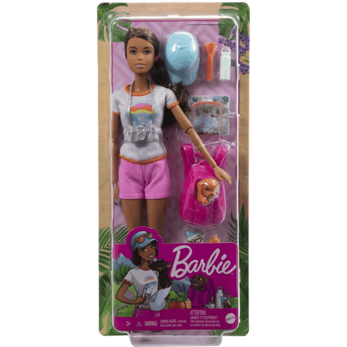 ברבי חוקרת הטבע עם כלבלב וציוד טיולים Barbie