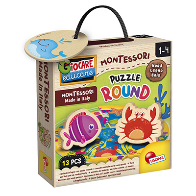 פאזל עגול חיות ים מעץ מונטסורי ליסיאני