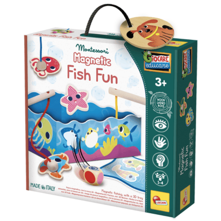 משחק דיג מגנטי מעץ מונטסורי לתינוקות Lisciani