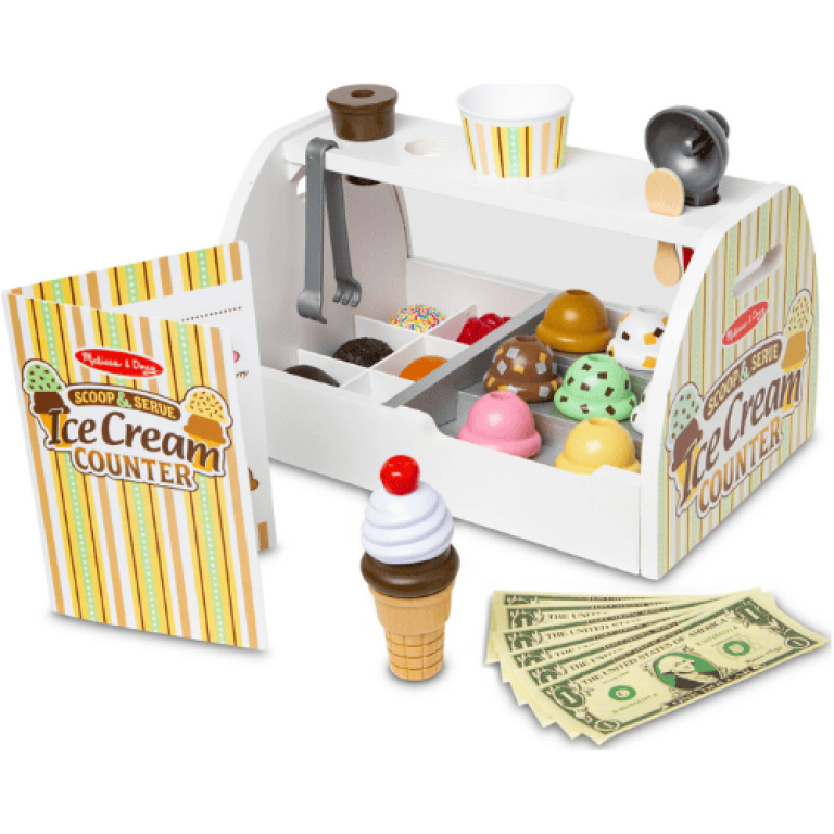דוכן גלידה מעץ Melissa & Doug Scoop & Serve Ice Cream Counter